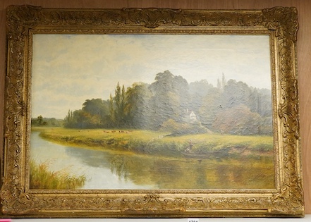 Albert Gyngell (1866-1949), 'Ketch Inn, near Worcester', signed and dated 1889, oil on canvas, 49 x 74cm, ornate gilt frame